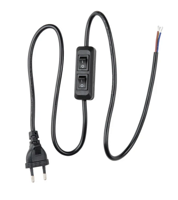 Сетевой шнур Uniel UCX-C90/02A-100 BLACK 2выкл 1200W 1,4м купить Шнуры