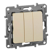 купить Выключатель 3 клавишный Legrand Etika 672313 Крем Legrand Etika