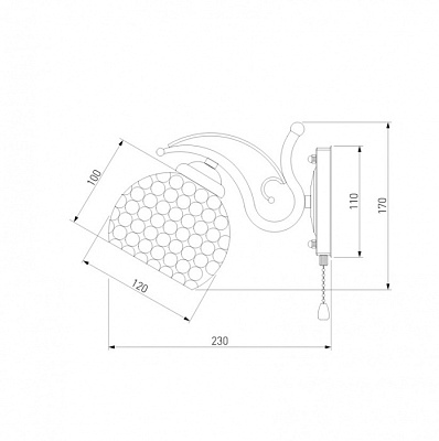 Бра EUROSVET 7777/1 хром E27 60W купить Бра