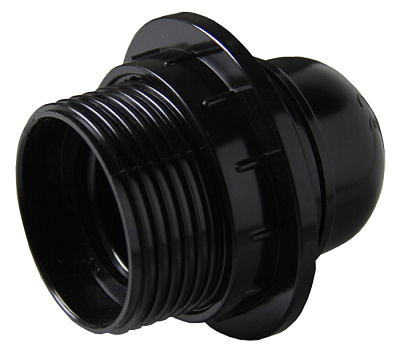 Патрон Е27 с прижимным кольцом пластик чёрный купить Патроны