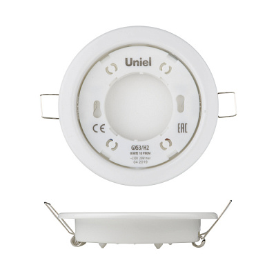 Точечный светильник UNIEL GX53/H2 WHITE 10 PROM белый купить Точечные светильники