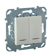 купить Выключатель 2 клавишный с подсветкой Unica Бежевый MGU5.0101.25NZD Unica