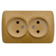 купить ALSU розетка ОУ 2-местная ольха EL-BI ALSU EL-BI накладные