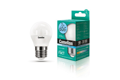 Лампа Camelion LED7-G45/845/E27 шарик купить Светодиодные