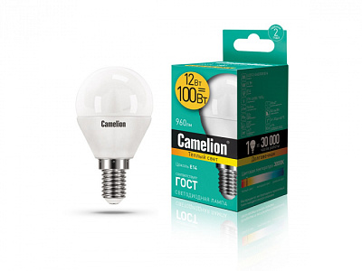 Лампа Camelion LED12-G45/830/E14 шар купить Светодиодные