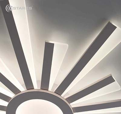 Люстра светодиодная Estares Teresa 100W R-APP-680x50-WHITE/WHITE 100W, 10000lm, 3000-6000K, d680x5 купить Светодиодные люстры
