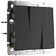 Выключатель 3 клавишный Werkel WL08-SW-3G черный матовый W1130008 купить Werkel