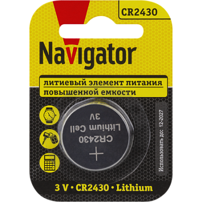 93828 Эл.пит литиевый CR2430 Navigator купить Батарейки, Аккумуляторы, з/у