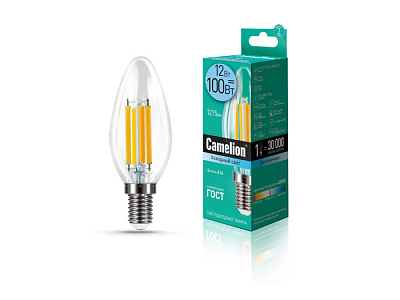 Лампа Camelion LED12-C35-FL/845/E14 свеча купить Светодиодные