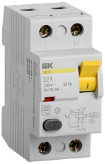 купить УЗО ВД1-63 2Р 32А 30мА ИЭК IEK