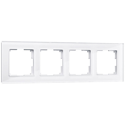 Рамка 4 поста Werkel WL01-Frame-04 белое стекло W0041101 купить Werkel  Рамки