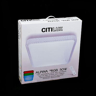 Люстра с пультом Citilux Альпина CL718K50RGB LED Белая Прозрачная купить Светодиодные люстры