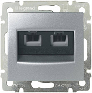 купить Розетка RJ11 двойная Legrand Valena Алюминий 770139 Legrand Valena