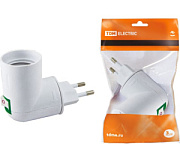 купить Переходник вилка-E27 с выключателем,белый  Разветвители, Переходники