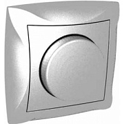 купить Светорегулятор поворотный Lexel Дуэт 300Вт, для л/н и г/л  в сборе с рамкой SE WDE000334 Серебро Lexel Дуэт