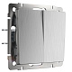 Выключатель 2 клавишный Werkel WL09-SW-2G серебро рифленый W1120009  купить Werkel