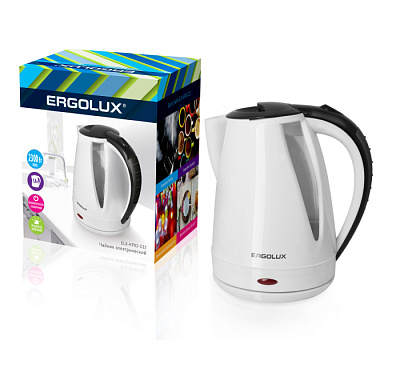 Чайник Ergolux ELX-KP02-C32 белый/черный купить Бытовая техника