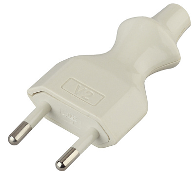 Вилка прямая плоская ЭРА V2 б/з 6А белая купить Вилки, Колодки