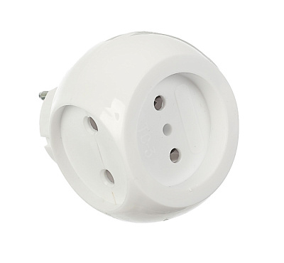 Тройник электрический Rexant 11-1063 "Шар" 220V 16A купить Разветвители, Переходники