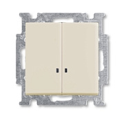 купить Переключатель 2-клавишный с подсветкой ABB BJB Basic 55 Бежевый Механизм ABB BJB Basic 55