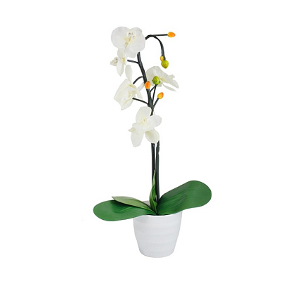 Светильник декоративный СТАРТ LED Орхидея2 в горшке (2*АА не вх в компл) ткань белый купить Декоративные