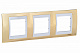 Рамка 3 поста Unica Хамелион Золото Белый MGU66.006.804 купить Unica Хамелион Рамки