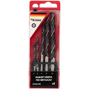 купить Набор сверл по металлу D4-10mm HSS Kranz 5шт сталь M2 KR-91-0632 Инструмент