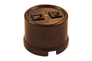 купить Розетка RJ11+RJ45 (ТЛФ+КОМП) керамика коричневый Бирони В1-303-02 БИРОНИ накладные