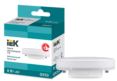 Лампа светодиодная IEK GX53 8W 4000K 720 Лм купить Светодиодные