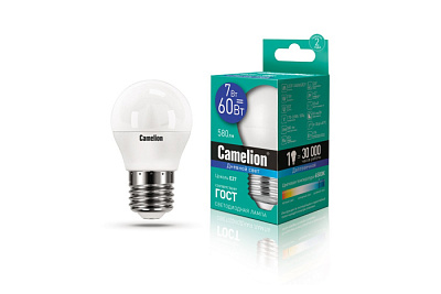 Лампа Camelion LED7-G45/865/E27 шарик купить Светодиодные