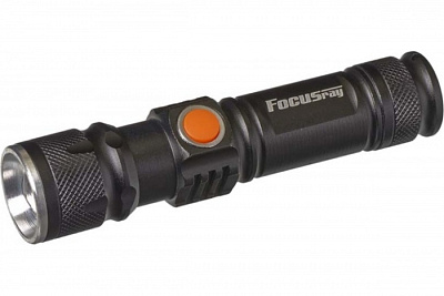 Фонарь ручной Focusray zoom 955 акк-р 18650 1200mAh CREE XML T6 LED 10W металл чёрный 3 режима купить Фонари