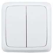 купить Выключатель 2-кл наружный белый HEGEL BA16-153 HEGEL ALFA накладные