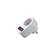 купить Евророзетка-переходник Volsten SA 1/1-ZDV 16А белый з/к выкл Разветвители, Переходники