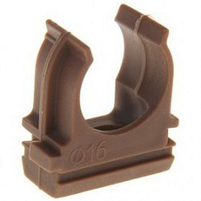 Держатель для труб (клипса) DKC D16мм темное дерево купить Комплектующие