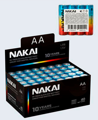Батарейка LR6 AA NAKAI Hi-Tech 1702-0034 купить Батарейки, Аккумуляторы, з/у