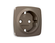 купить Лицевая панель розетки с з/к Ambrella Volt темная бронза матов Omega OP6360 Ambrella Volt