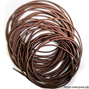 купить Провод ПВС 2*0,75 в тканевой оплетке коричневый Винтаж