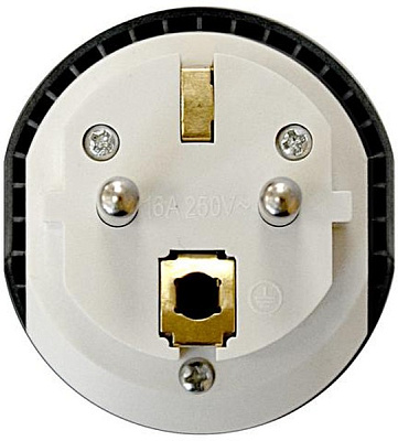 Адаптер-переходник 16A 250V з/к, белый/серый плоский 2229 UNIVersal купить Разветвители, Переходники