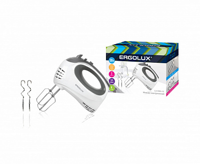 Миксер Ergolux ELX-EM02-C31 белый/серый купить Бытовая техника