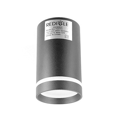 Точечный светильник Redigle RG-TD0701B 12W max GU10 IP20 60*100 чёрный купить Накладные