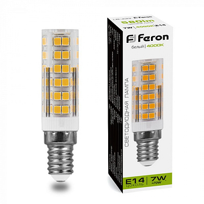 Лампа светодиодная FERON LB-433 7W 580Lm 230V E14 4000K купить Светодиодные