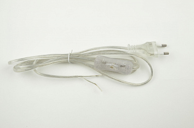 Сетевой шнур  Uniel UCX-C12/01A-350 CLEAR 3.5m с выключателем прозрачный купить Шнуры
