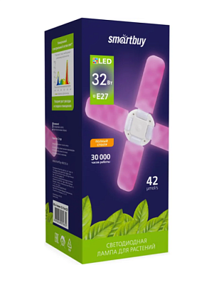 Фитолампа Smartbuy 32W E27 4 лепестка для рассады SBL-4-LEAVES-32-FITO-E27 купить Для растений, животных