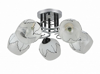 Люстра ламповая LINVEL LV 9306/5 Эвелин Хром черный E27 40W *5 купить Ламповые люстры