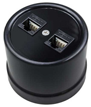 купить Розетка 2-я RG-45 Бирони B1-302-23 черный пластик БИРОНИ пластик