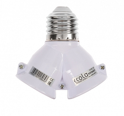 Патрон переходник E27-2*E27 Ecola белый/черный A7T27 купить Патроны