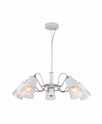 Люстра ламповая LINVEL LV 9320/5 Апуре Белый Хром Е14 40W *5 купить Ламповые люстры