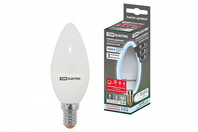 Лампа-диммер светодиодная TDM C37 6W E14 4000K купить Светодиодные