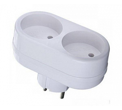 Разветвитель Toker 2T 2гн. 10А белый 220В купить Разветвители, Переходники