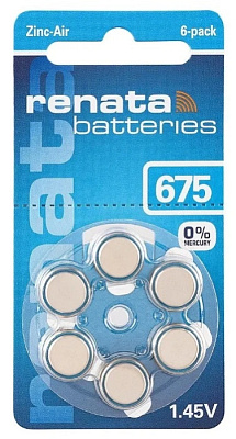 Батарейка Renata ZA-675 BL6 купить Батарейки, Аккумуляторы, з/у